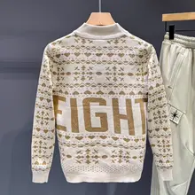 メンズ 秋冬用 ハイネックニットセーター【フィットデザイン・カジュアル・レトロスタイル・長袖】