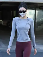  seamless一体型 ヨガウェア レディース 長袖 トップス【速乾・フィットネス用】