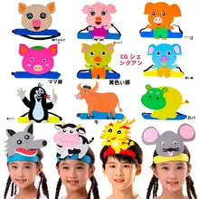 子供用動物頭飾り【カバ・子豚・ネズミ・ドラゴン・牛の頭部カバー・幼稚園用演出小道具】（セットアップ対応）