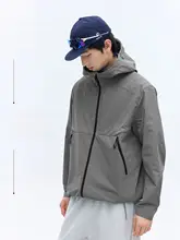 春用フード付きソフトシェルジャケット【防風・撥水性・軽量】