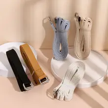 携帯用 ヨガストレッチバンド【金属バックル・肩開きエクササイズ・家庭用】