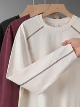 反射素材使用のロングスリーブTシャツ【メンズ・ゆったりフィット・スポーツ・レトロデザイン・ラグランスリーブ】