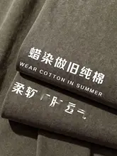 半袖Tシャツ メンズ 綿100% カーキ ウォッシュド ヴィンテージ加工 厚手 アメカジ 夏