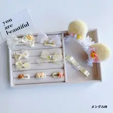 犬用クリームイエローのヘアクリップ【シーズー・トイプードル・ヨークシャーテリア対応】