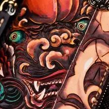 牛革製 手作り長財布【ジッパー付き・美しい皮彫刻】