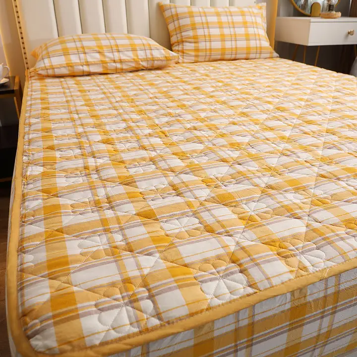 全棉製 夹棉ベッドカバー【防塵・防滑対応・全包】