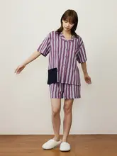 カップル用夏用短袖パジャマ【・薄手・男女兼用】（セットアップ対応）