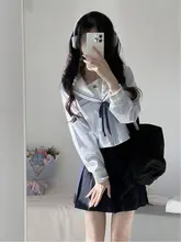 水色セーラー服【日系学院風・基本型・プリーツスカート・セットアップ対応】