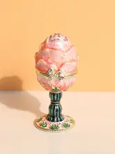 バラの花のロシア製エッグデコレーション【ドレッサー装飾品・ジュエリーボックス】