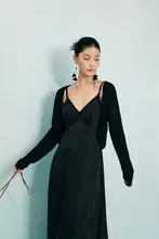 黒白バイカラー無領アーチデザインニットカーディガン【レディース・ショート丈・秋用】