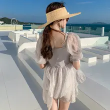 女の子用水着【ワンピース・フリル付き・親子リンクコーデ】