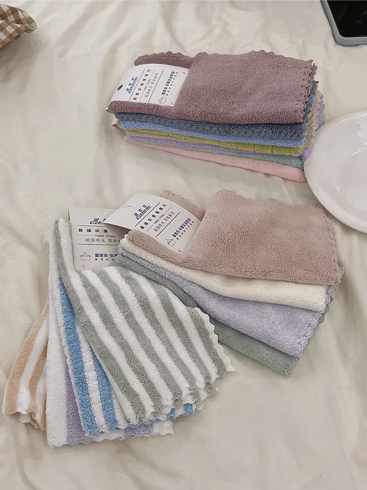 吸水速乾のキッチン用ミニタオル【珊瑚绒・手拭き用・家庭用】