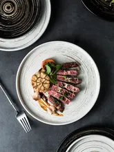 高級西洋食器 プレート【和風ステーキ皿・創造的デザイン・多用途】