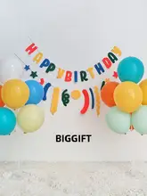 カラフルなバルーンテーブル飾り【子供の誕生日パーティー・アニメ風・1歳のお祝い】