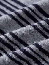 デザイン性に優れたストライプのオフショルダートップス【ウエストベルト付き・長袖・秋用】