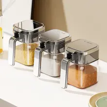 スタイリッシュな調味料容器【防湿密閉タイプ・塩用・収納便利】（セットアップ対応）