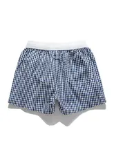 夏用 軽量アイスシルク速乾ショートパンツ【男女兼用・通気性・カジュアル・チェック柄】（セットアップ対応）
