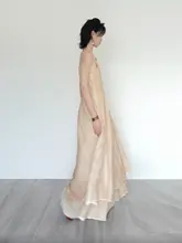 個性的なデザイン！大きなスカートのレトログラデーションキャミソールワンピース