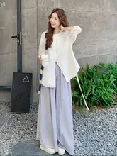 スタイルのホワイトシャツ＆ワイドパンツ（セットアップ対応）
