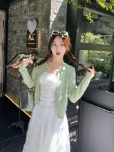 春にぴったりなブルーのカーディガン【ニット・女性用・韓国系スタイル】