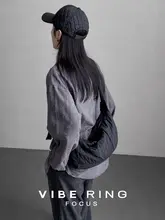 ボストンバッグ レディース 韓流 ルーズ ナイロン 斜め掛け 軽量 大容量 秋冬「Vibe Ring」