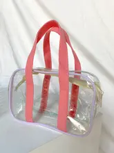 ビーチバッグ トートバッグ クリア PVC 大容量 防水 リゾート 旅行 プール 収納バッグ 韓流 インスタ映え