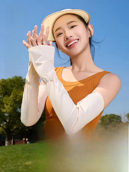 女性用紫外線対策 アームカバー【薄手・夏用・アイスシルク素材】