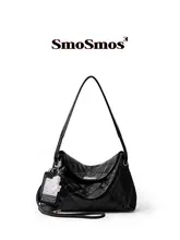 レトロデザインのダイヤモンドキルティング ビジネス用ショルダーバッグ【通勤・シンプル】