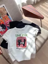 夏用 キャットプリント Tシャツ【短袖・スリムフィット・デザインシャツ】
