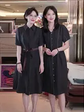 エlegantな新中式デザインのシルクドレス【イメージ：亀裂模様・ウエストリボン付き】