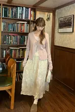 甘くて感のあるニットトップス【レトロデザイン・女性用・重ね着対応】（セットアップ対応）