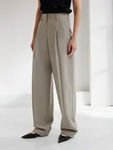 30.R ウール混紡 ダークチェック柄 ストレートパンツ【ウエストゴム・ゆったりフィット】