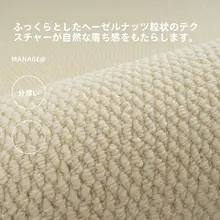 高級感あるクリーム色の円形ラグ【リビング・寝室用・カジュアル・フロアマット】