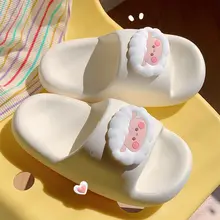 厚底滑り止め女性用スリッパ【夏用・かわいいラムデザイン・室内外兼用】