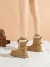 厚底雪地靴【  防滑・中筒・加绒・冬用】