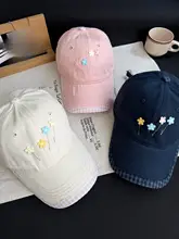 キャップ レディース フラワー刺繍 バイカラー ワイドブリム 大きめ 小顔効果 着回し