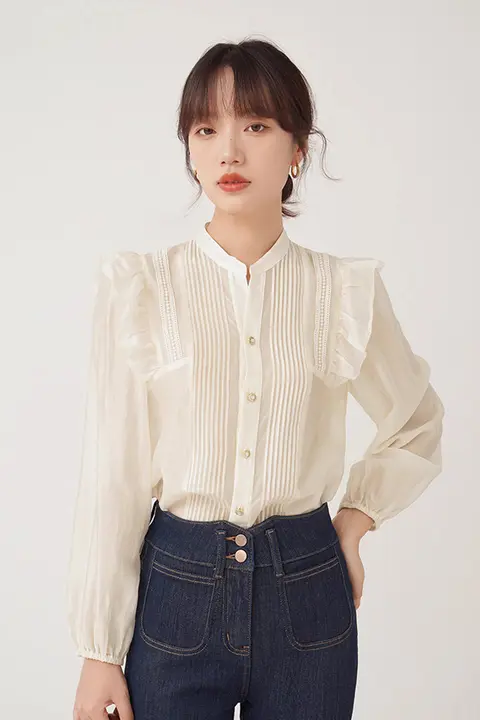 女性用シャツ【秋冬・洗練されたデザイン・通勤・重ね着に最適】