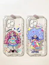 個性派ドゥードルヘアガール スマートフォンケース【iPhone対応・透明シリコン・耐衝撃】