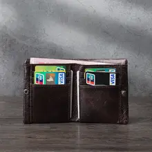 レトロな牛革製 メンズ短財布【高級感・竿型ファスナー】