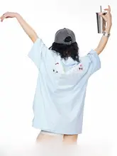 花柄プリントの短袖Tシャツ【夏用・ゆったりフィット】