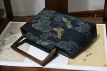 民族風のウッドハンドル中華風ワンショルダーバッグ【香云纱・禅を感じるレトロデザイン】