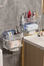 トイレットペーパーケース 浴室用 アクリル 壁掛け式 モダンデザイン