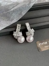 大珠真珠とダイヤモンドのイヤリング【シンプルで上品・S925シルバー使用】