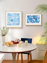 抽象花柄のアートウォールデコレーション【クリーム風・リビングやダイニング用】