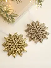 白金色の雪の結晶立体星形飾り【クリスマス装飾・場面設置用】