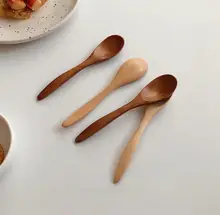 ミニ木製スプーン【コーヒー・ティー・粉ミルク用・おしゃれなデザイン】