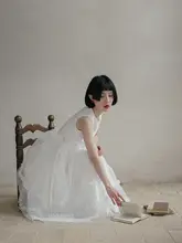 和風レトロ無袖チュールワンピース【花柄・夏用・三層重工】