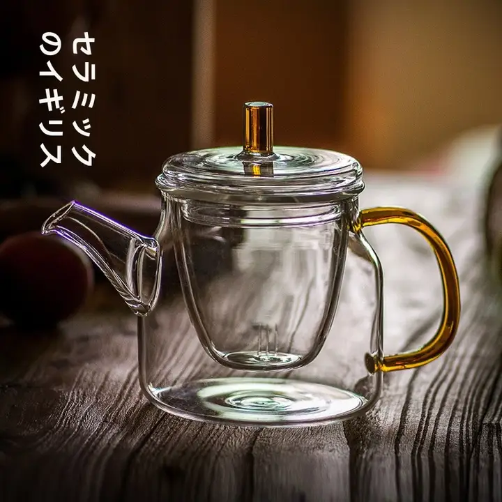 ガラス製 茶器セット【小型・耐熱・フィルター付き・家庭用】