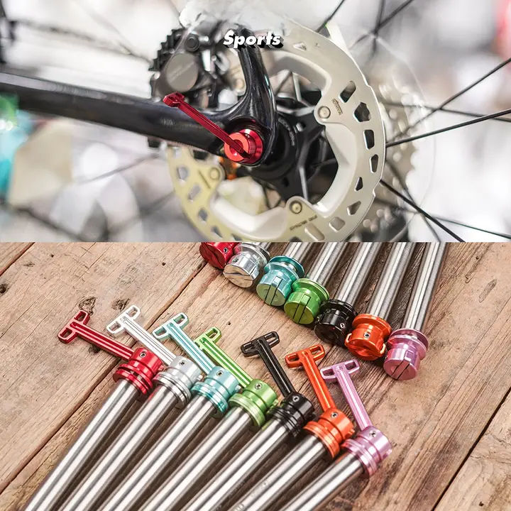 快適な取り付け！隠しタイプの超軽量チタン合金ホイールアクスル【自転車用・穴あけ不要】