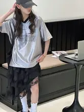 レトロ風 女の子用Vネック半袖Tシャツ【夏用・おしゃれデザイン】